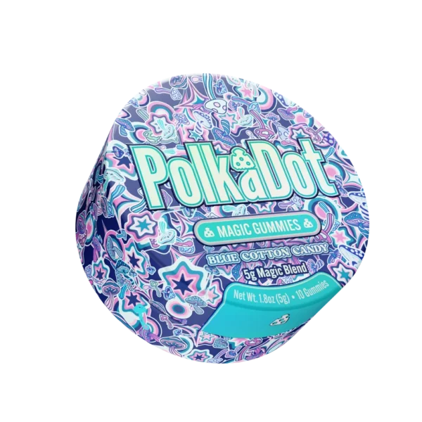 Polkadot_MG_BlueCottonCandy Blue Cotton Candy Gummies (Tin)